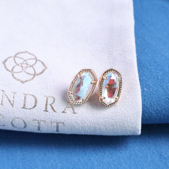 Kendra Scott Ellie Stud Earrings | Gold Dichroic Glass - Picture 2 of 2